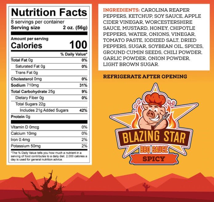 Blazing Star BBQ Spicy Sauce - Pacific Flyway Supplies