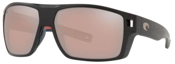 Costa Diego Sunglasses - Matte USA Black w/ Copper Silver Mirror - Pacific Flyway Supplies
