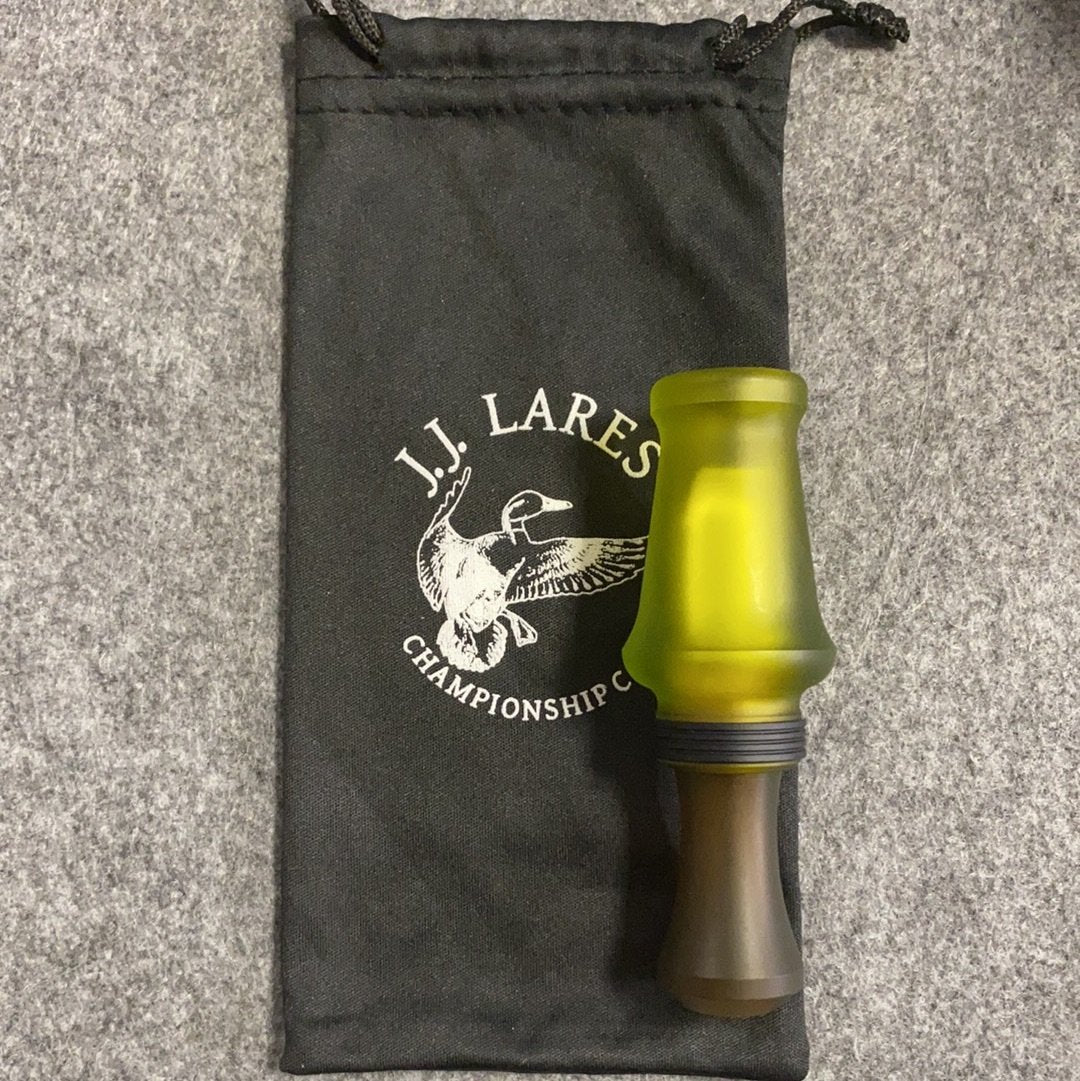 J. J. Lares Hybrid Duck Call - Matte Mossy Mallard Black Matte Band Matte Beer Bottle - Pacific Flyway Supplies