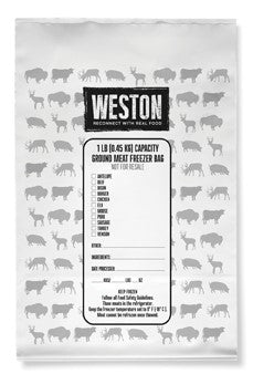 Weston Ground Meat Freezer Bags 100 Count 1 Ib Capacity