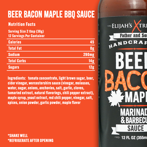 Elijah's Xtreme Gourmet Sauces Beer Bacon Maple BBQ Sauce & Marinade