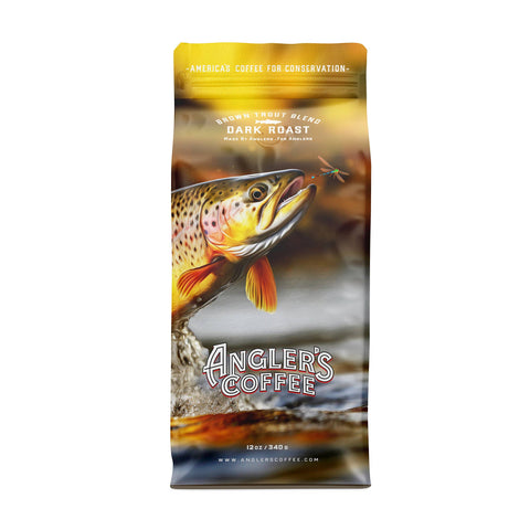 Angler's Coffee - Brown Trout Blend Dark Roast - Single Unit: Drip Grind / 12oz - Pacific Flyway Supplies