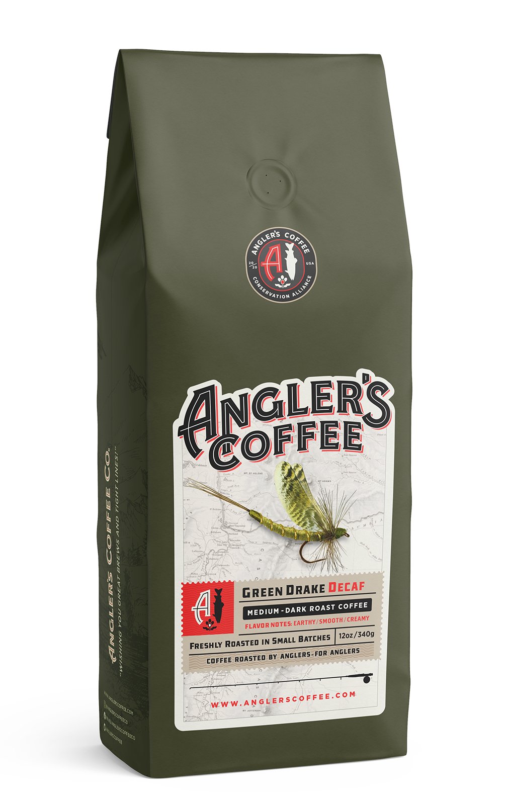 Angler's Coffee - Green Drake Decaf - Single Unit: 12oz / Drip Grind - Pacific Flyway Supplies