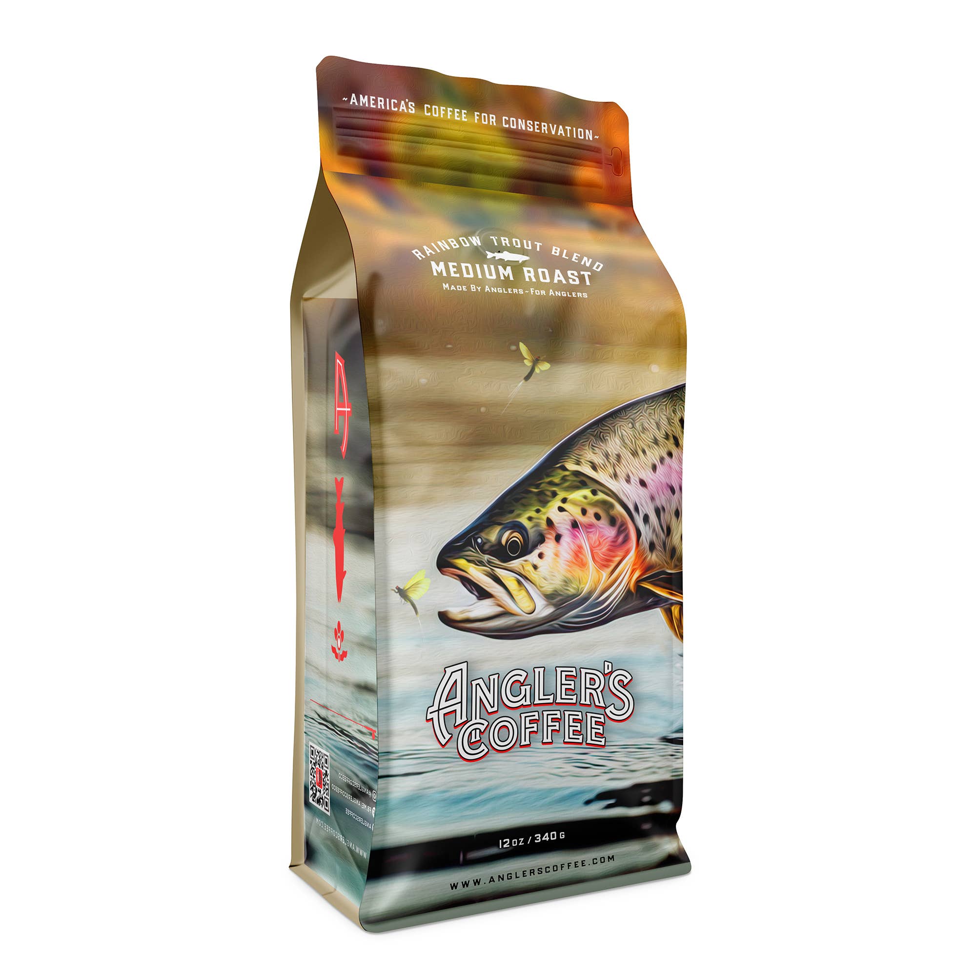 Angler's Coffee - Rainbow Trout Blend Medium Roast - Single Unit: Drip Grind / 12oz - Pacific Flyway Supplies