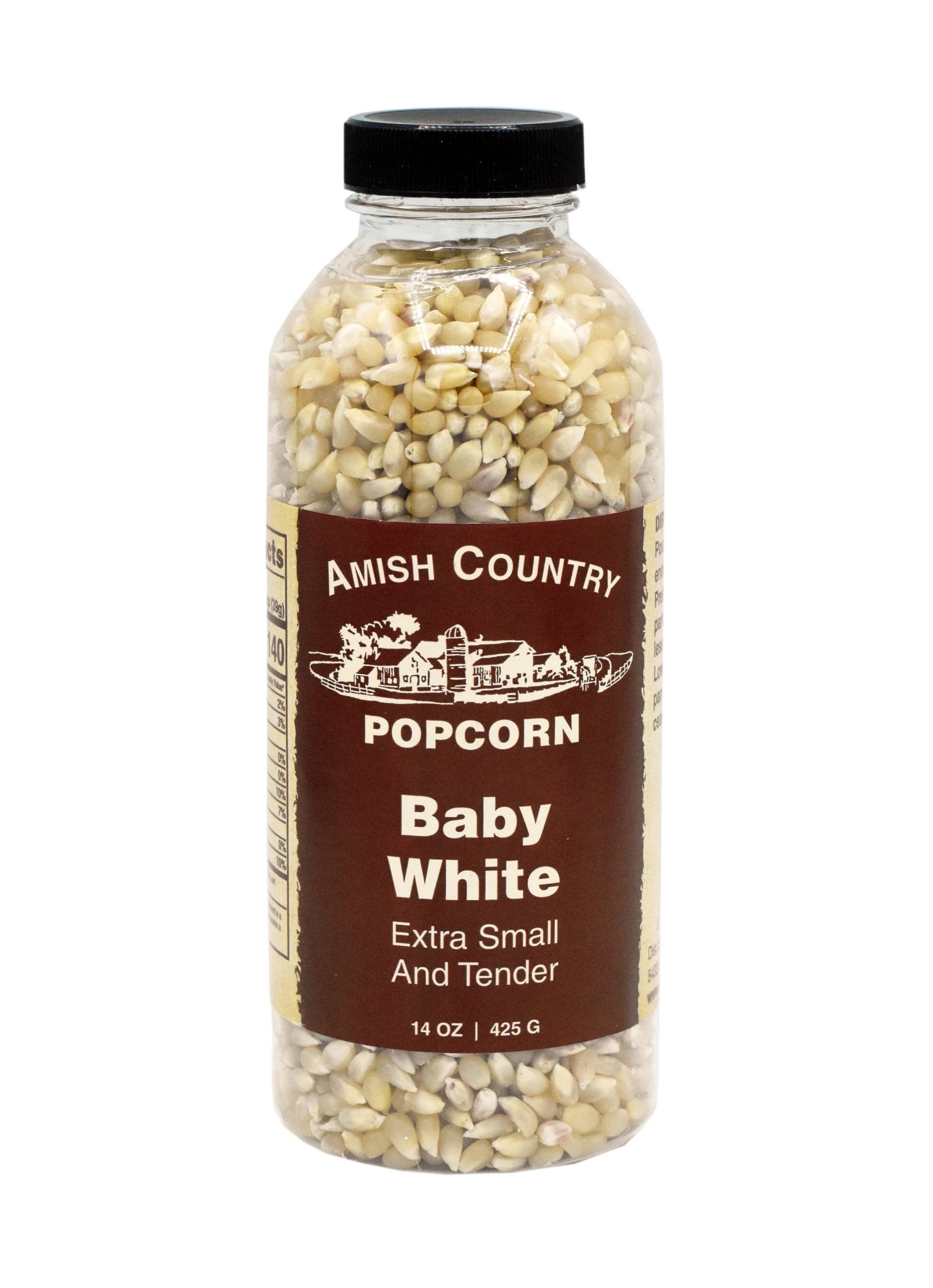 Amish Country Popcorn - 14oz Bottle of Baby White Popcorn - Pacific Flyway Supplies