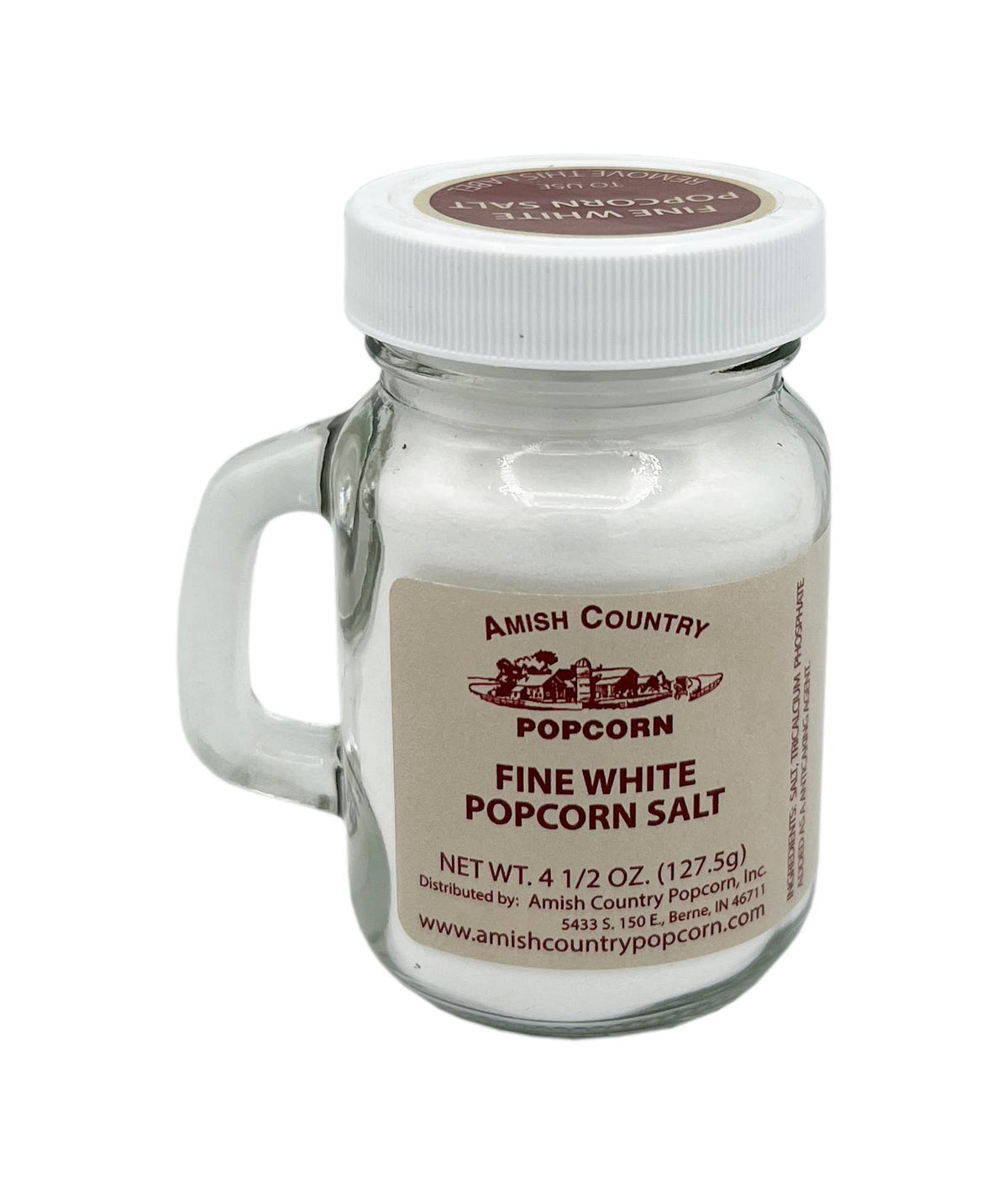 Amish Country Popcorn - 4.5 oz. Bottle of Fine White Popcorn Salt - Pacific Flyway Supplies