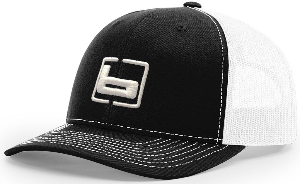 Banded Trucker Snapback Cap Black/White - Pacific Flyway Supplies