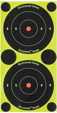 Birchwood Casey 34375 Shoot-N-C Self-Adhesive Paper 3" Bullseye Yellow Target Paper w/Black Target & Red Accents 240 Targets - Pacific Flyway Supplies