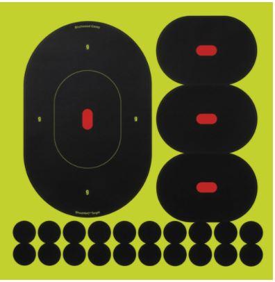 Birchwood Casey 34905 Shoot-N-C Self-Adhesive Paper 9" Silhouette Yellow Target Paper w/Black Target & Red Accents 5 Per Pack - Pacific Flyway Supplies