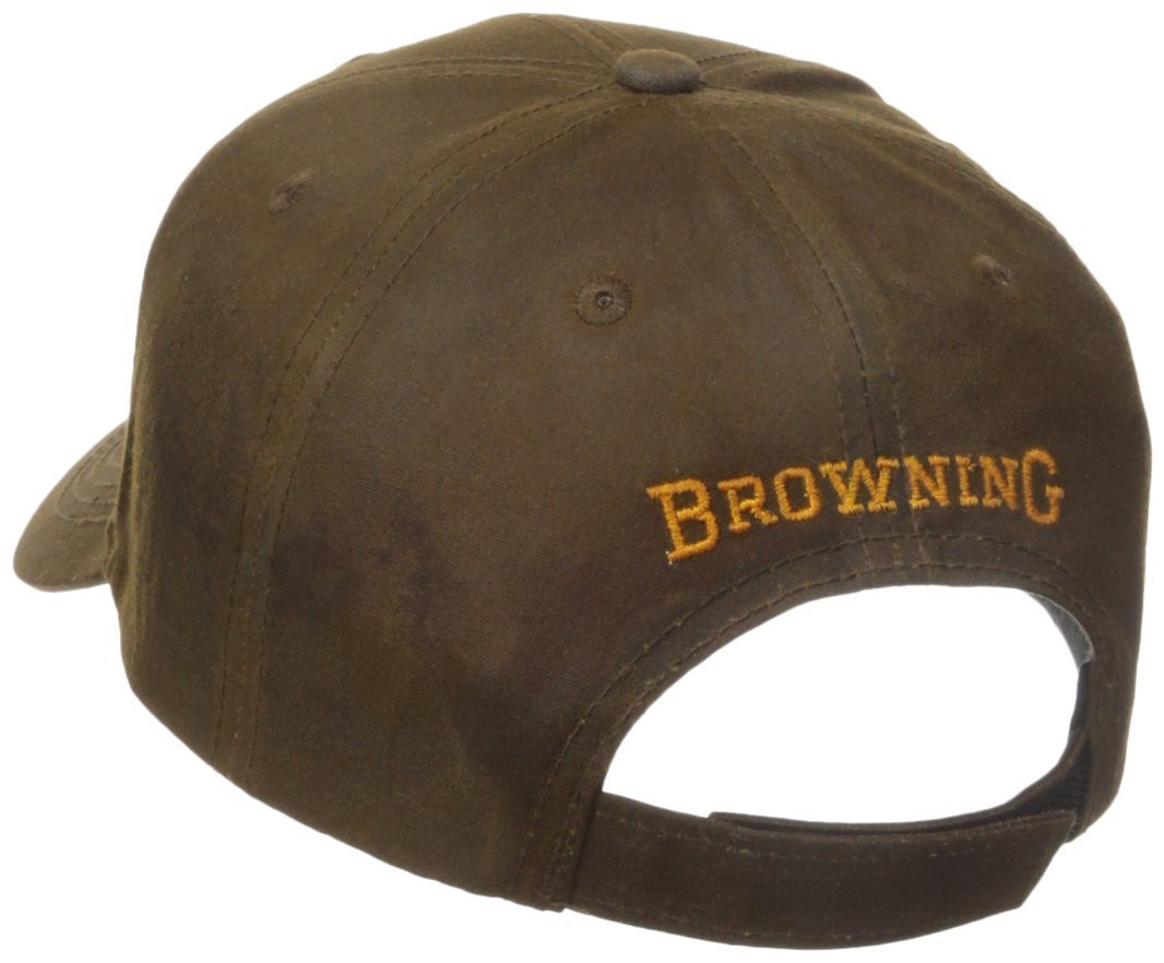 Browning Dura-Wax Solid Color Cap with 3-D Buckmark, Brown Hat - Pacific Flyway Supplies