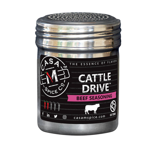 Casa M Spice Co - Cattle Drive® Beef Seasoning Stainless Steel Shaker - Pacific Flyway Supplies