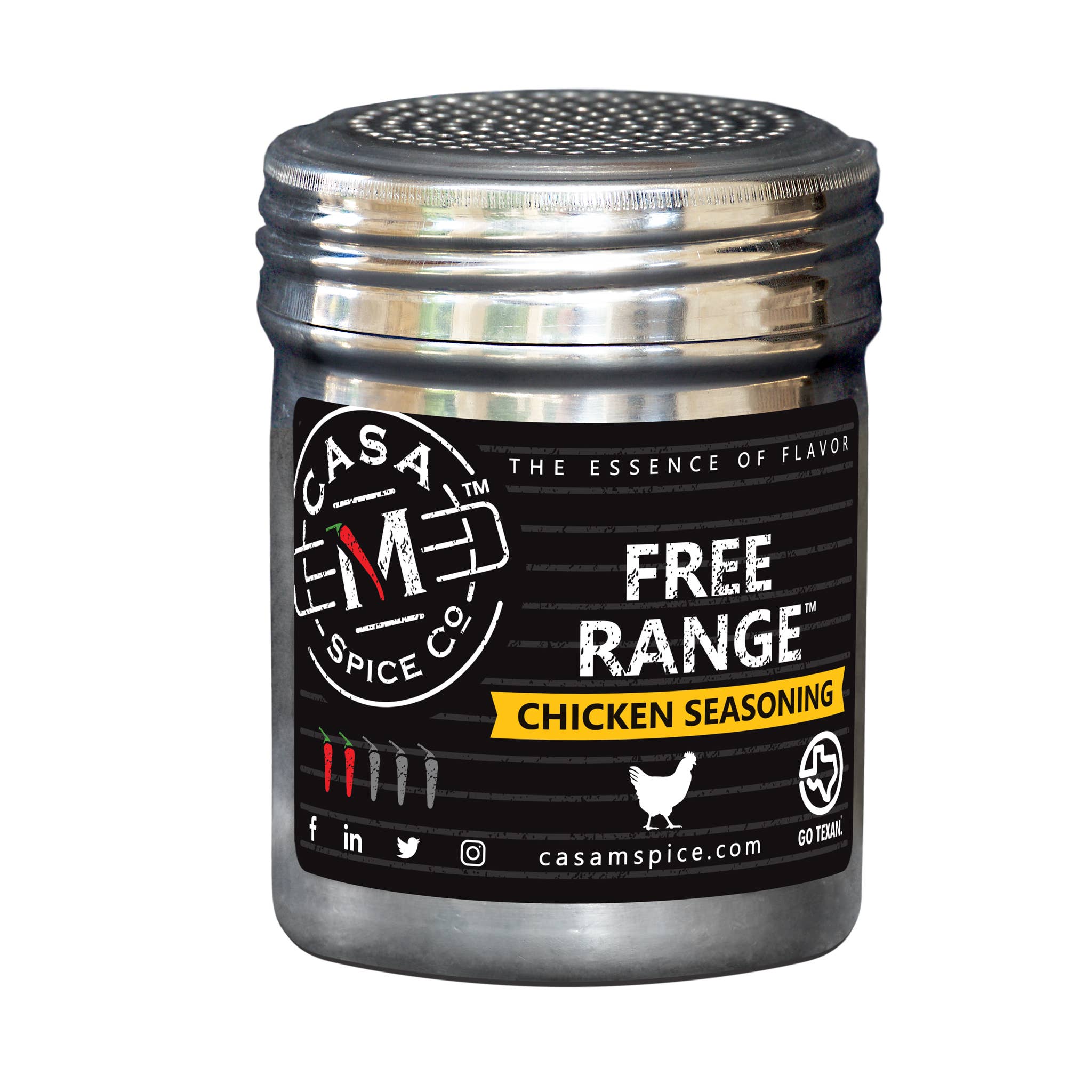 Casa M Spice Co - Free Range® Chicken Seasoning Stainless Steel Shaker - Pacific Flyway Supplies