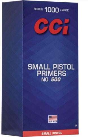 CCI Small Pistol Primers No. 500 - 1000 Count - Pacific Flyway Supplies