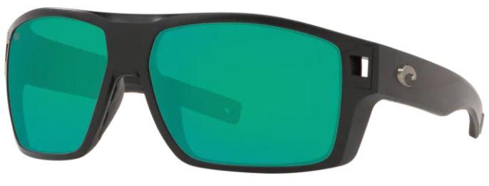 Costa Diego Sunglasses - Matte Black w/ Green Lens - Pacific Flyway Supplies