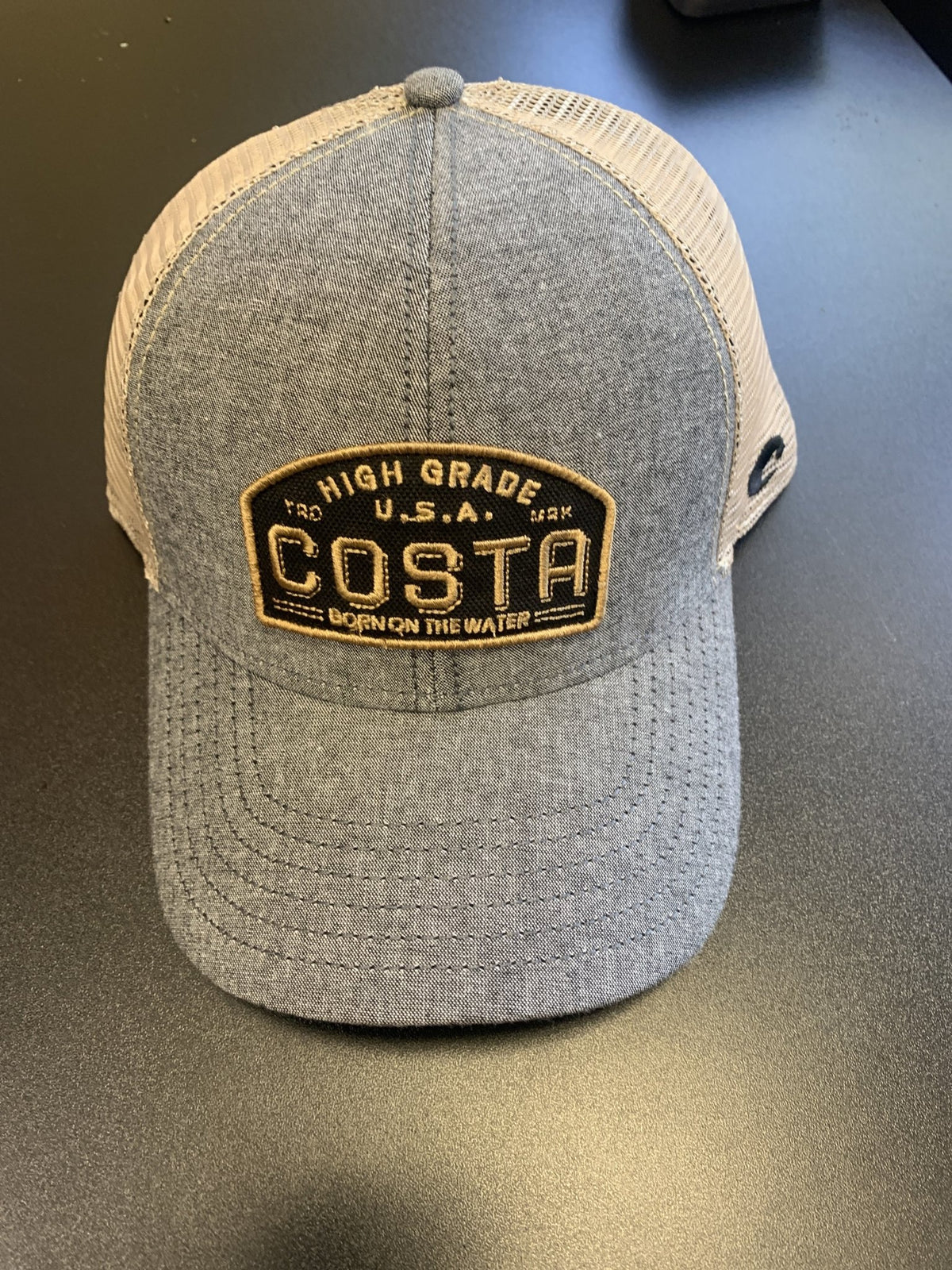 Costa Grey Denim Patch Hat - Pacific Flyway Supplies