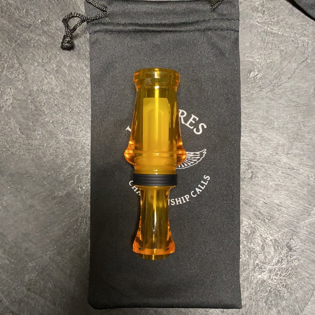 J. J. Lares Hybrid Duck Call - Amber Black Band Amber - Pacific Flyway Supplies