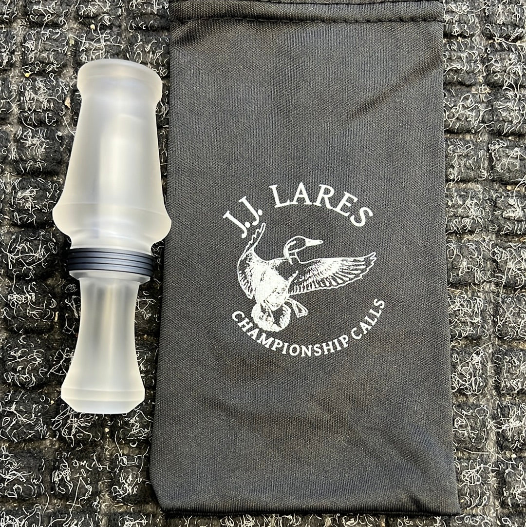 J. J. Lares Hybrid Duck Call - Matte Clear Matte Gun Metal Band - Pacific Flyway Supplies