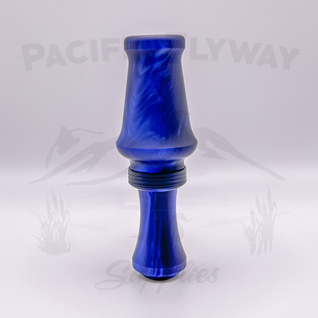 J. J. Lares Hybrid Duck Call - Matte DS Blue Pearl Matte Black Band - Pacific Flyway Supplies