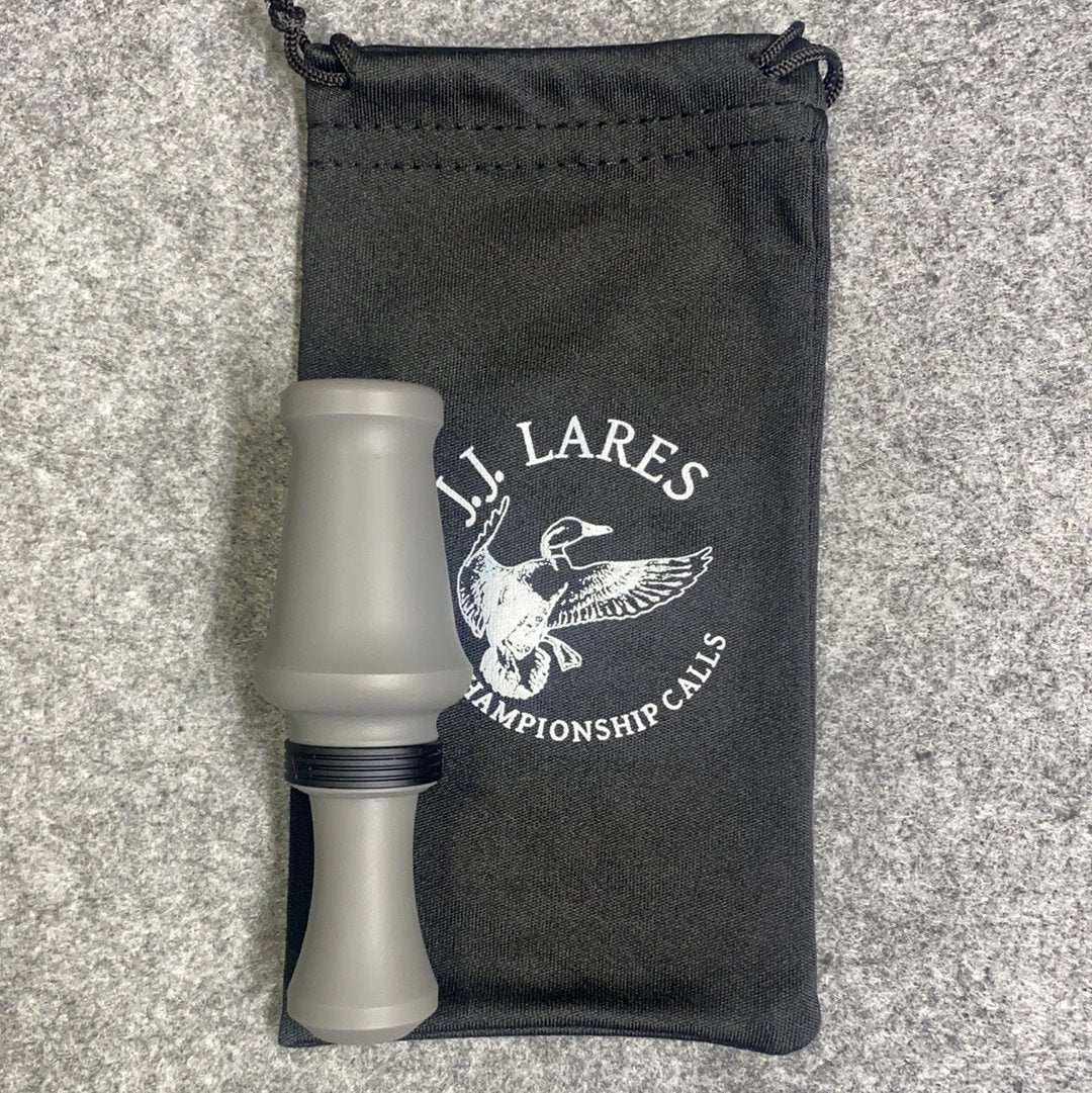 J. J. Lares Hybrid Duck Call - Matte Grey Matte Black Band - Pacific Flyway Supplies