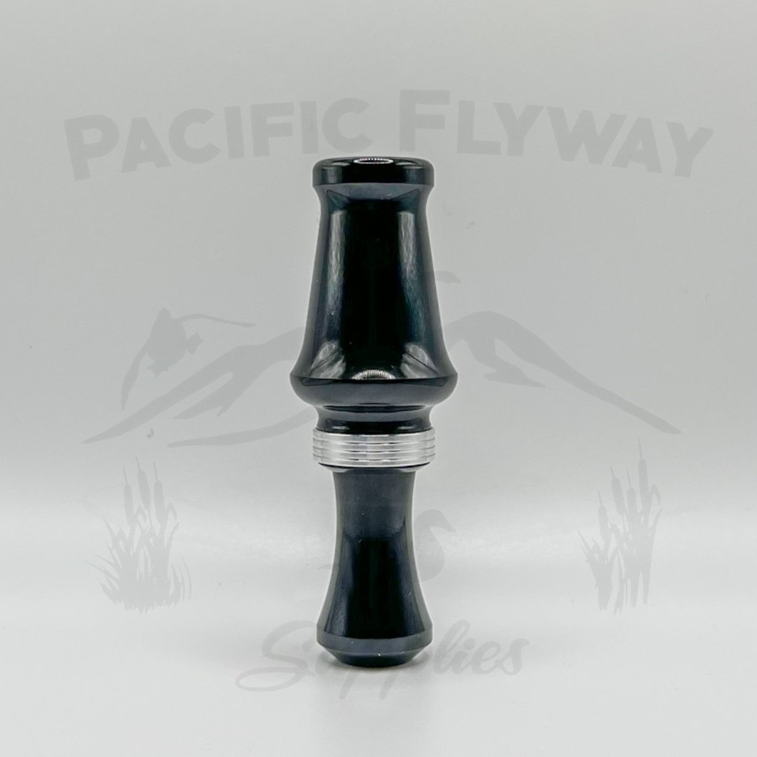 J. J. Lares Hybrid Duck Call - Polished Black Aluminum Band - Pacific Flyway Supplies