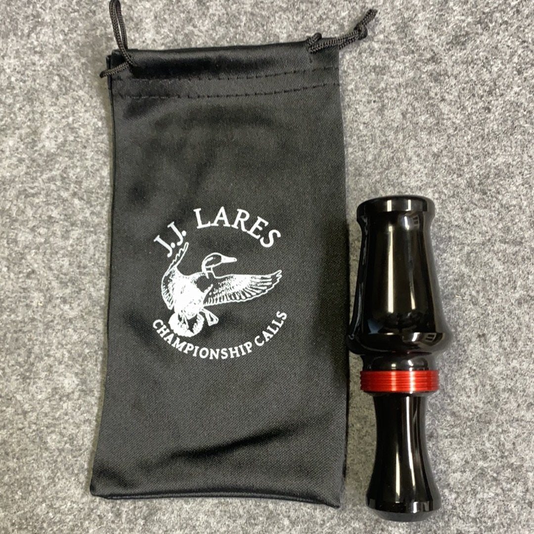 J. J. Lares Hybrid Duck Call - Polished Black Red Darth Vader™ Band "Special Edition" - Pacific Flyway Supplies