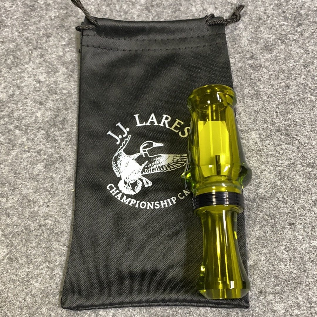 J. J. Lares Hybrid Duck Call - Polished Dill Pickle Black Band - Pacific Flyway Supplies