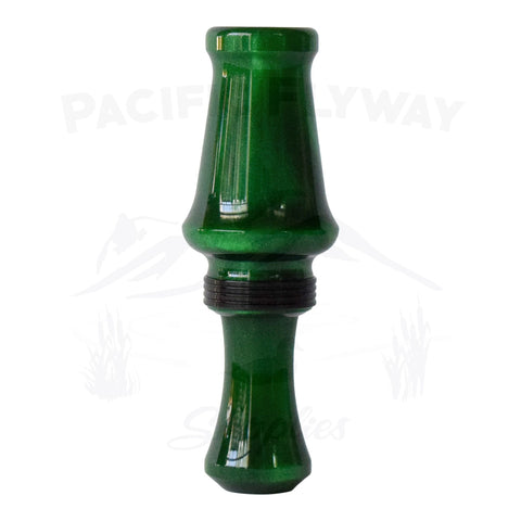 J. J. Lares Hybrid Duck Call - Polished Green Pearl Black Band - Pacific Flyway Supplies