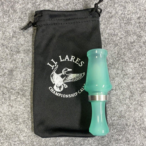 J. J. Lares Hybrid Duck Call - Polished Jade Aluminum Band - Pacific Flyway Supplies
