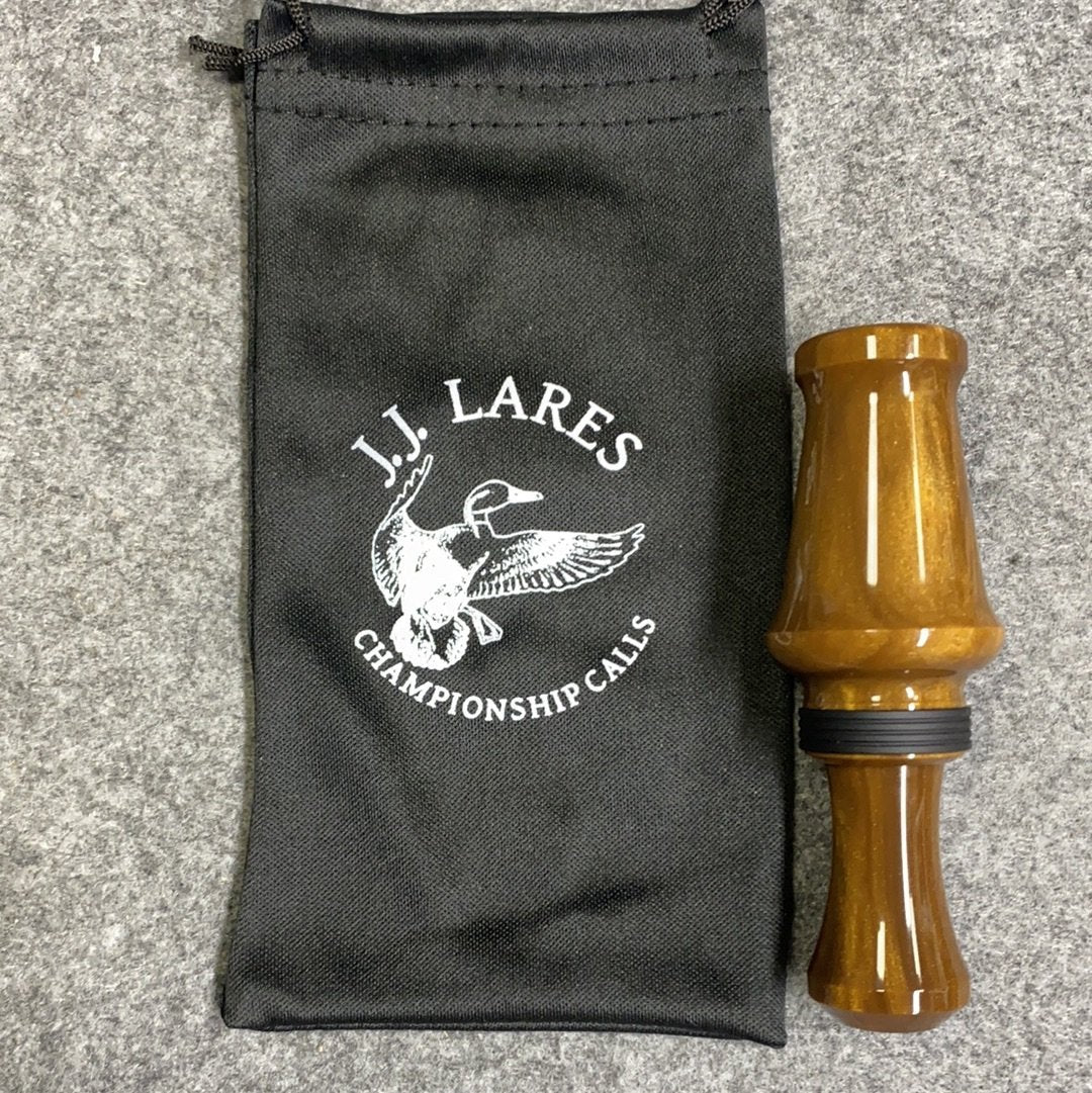 J. J. Lares Hybrid Duck Call - Polished Oak Pearl Matte Black Band - Pacific Flyway Supplies