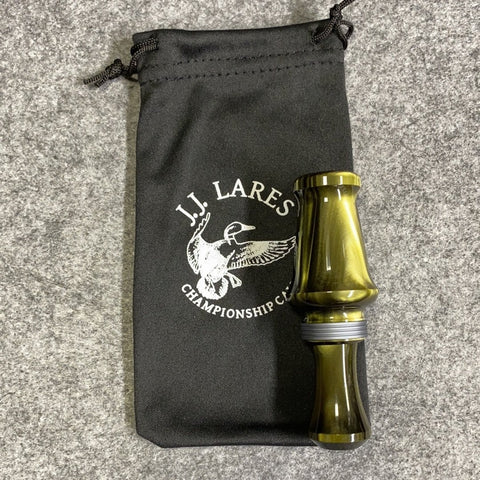 J. J. Lares Hybrid Duck Call - Polished Venom Pearl Matte Gun Metal Band - Pacific Flyway Supplies