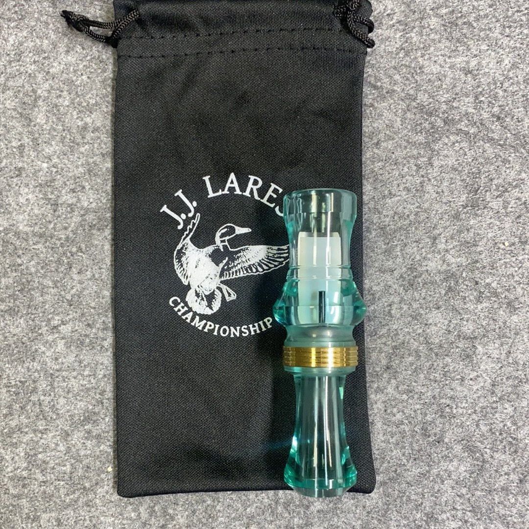 J. J. Lares T-1 Duck Call - Polished Coke Bottle Brass Band - Pacific Flyway Supplies