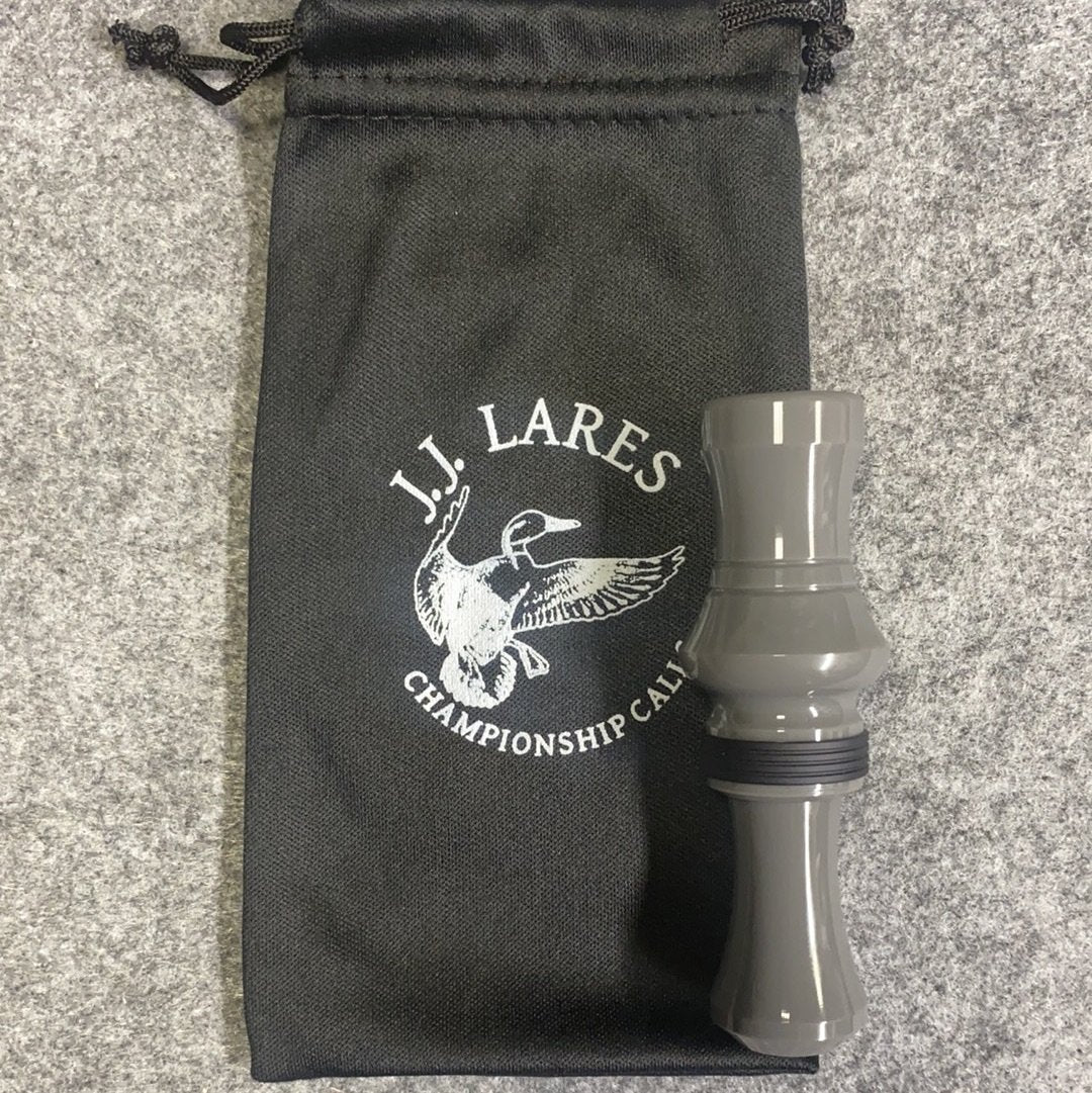 J. J. Lares T-1 Duck Call - Polished Grey Matte Black Band - Pacific Flyway Supplies