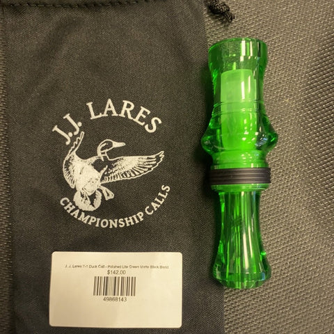 J. J. Lares T-1 Duck Call - Polished Lite Green Matte Black Band - Pacific Flyway Supplies