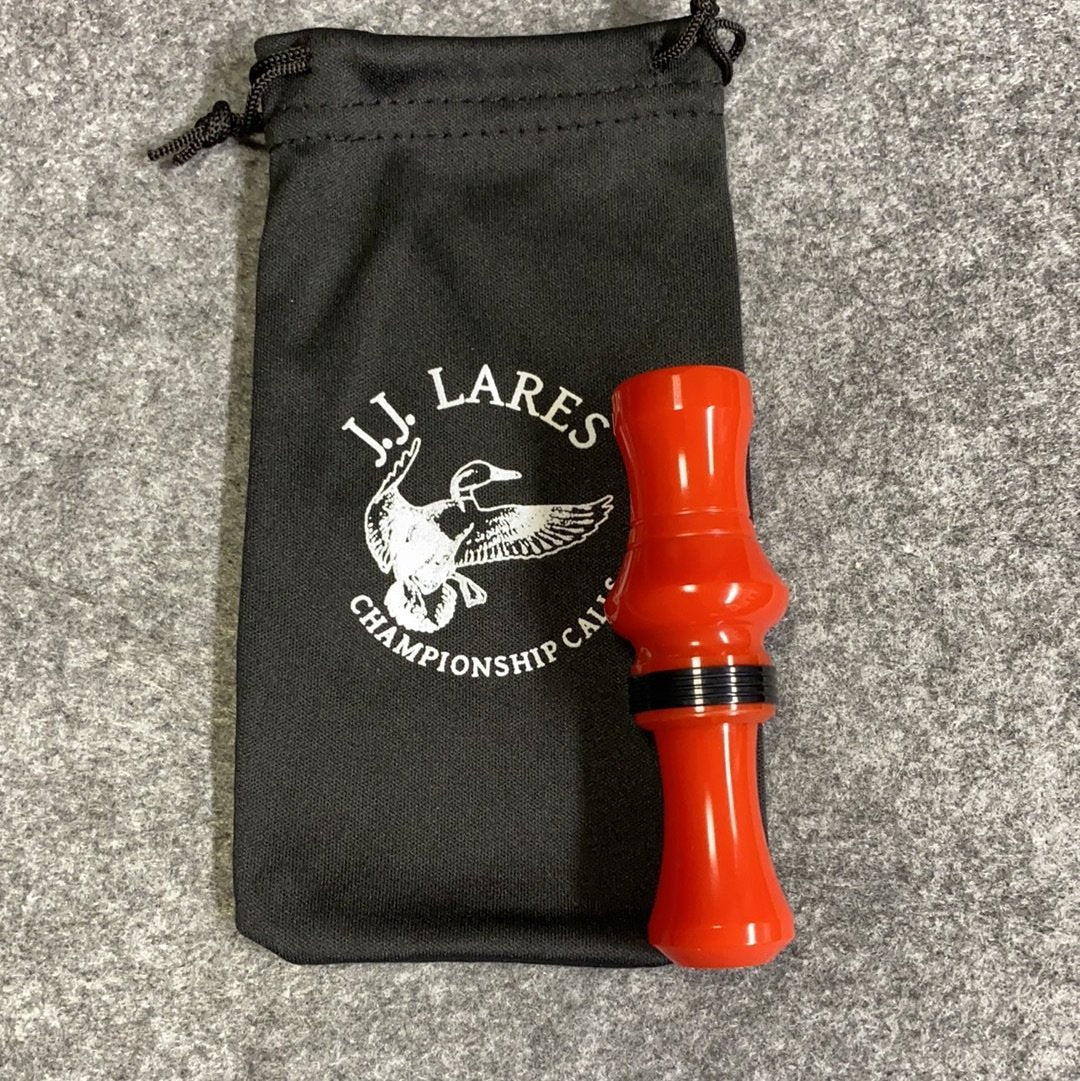 J. J. Lares T-1 Small Bore Duck Call - Polished Ferrari Red Black Band - Pacific Flyway Supplies
