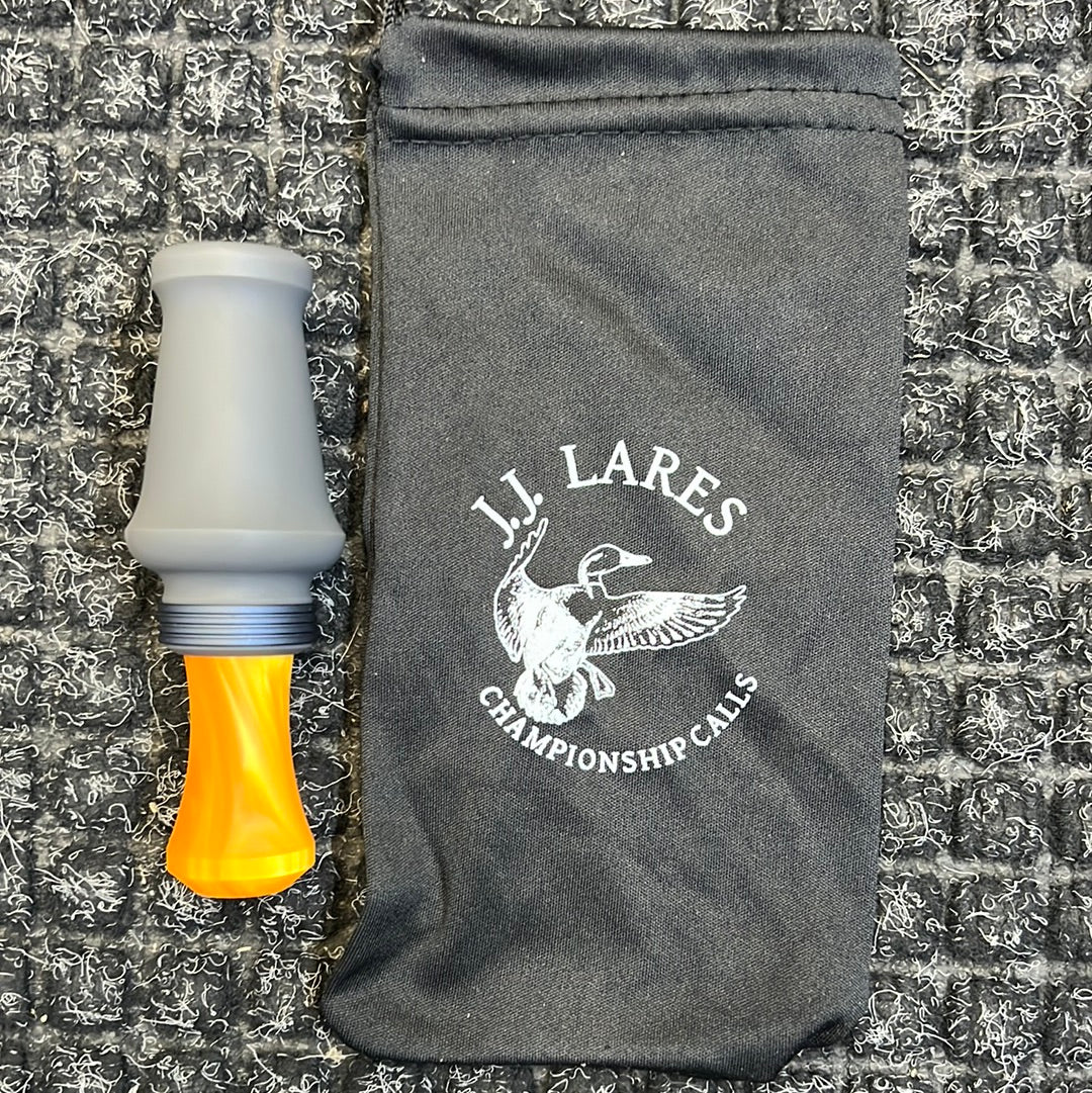 J.J Lares Hybrid Duck Call - Matte Grey Matte Gun Metal Matte Orange Pearl - Pacific Flyway Supplies