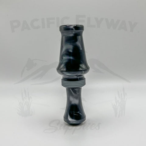 J.J Lares Hybrid Duck Call - Polished Carbon HD Pearl Matte Gun Metal Band - Pacific Flyway Supplies