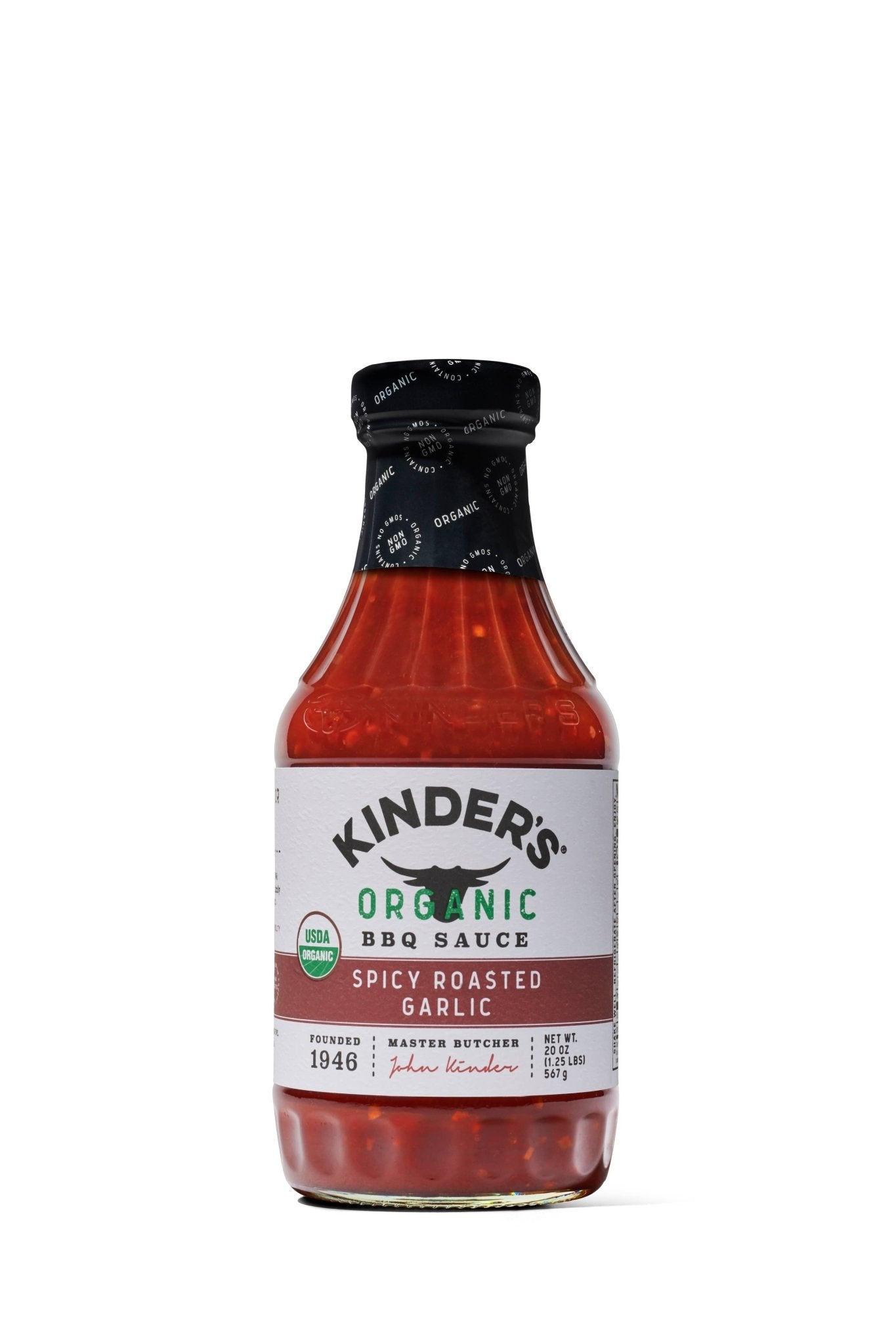 Kinder's Sauces & Seasonings - Organic Spicy Roasted Garlic BBQ Sauce 20oz - Pacific Flyway Supplies
