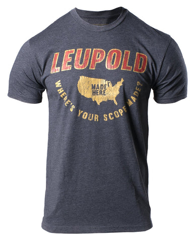 Leupold Made Here T-Shirt Charcoal Heather 2XL Short Sleeve - Pacific Flyway Supplies