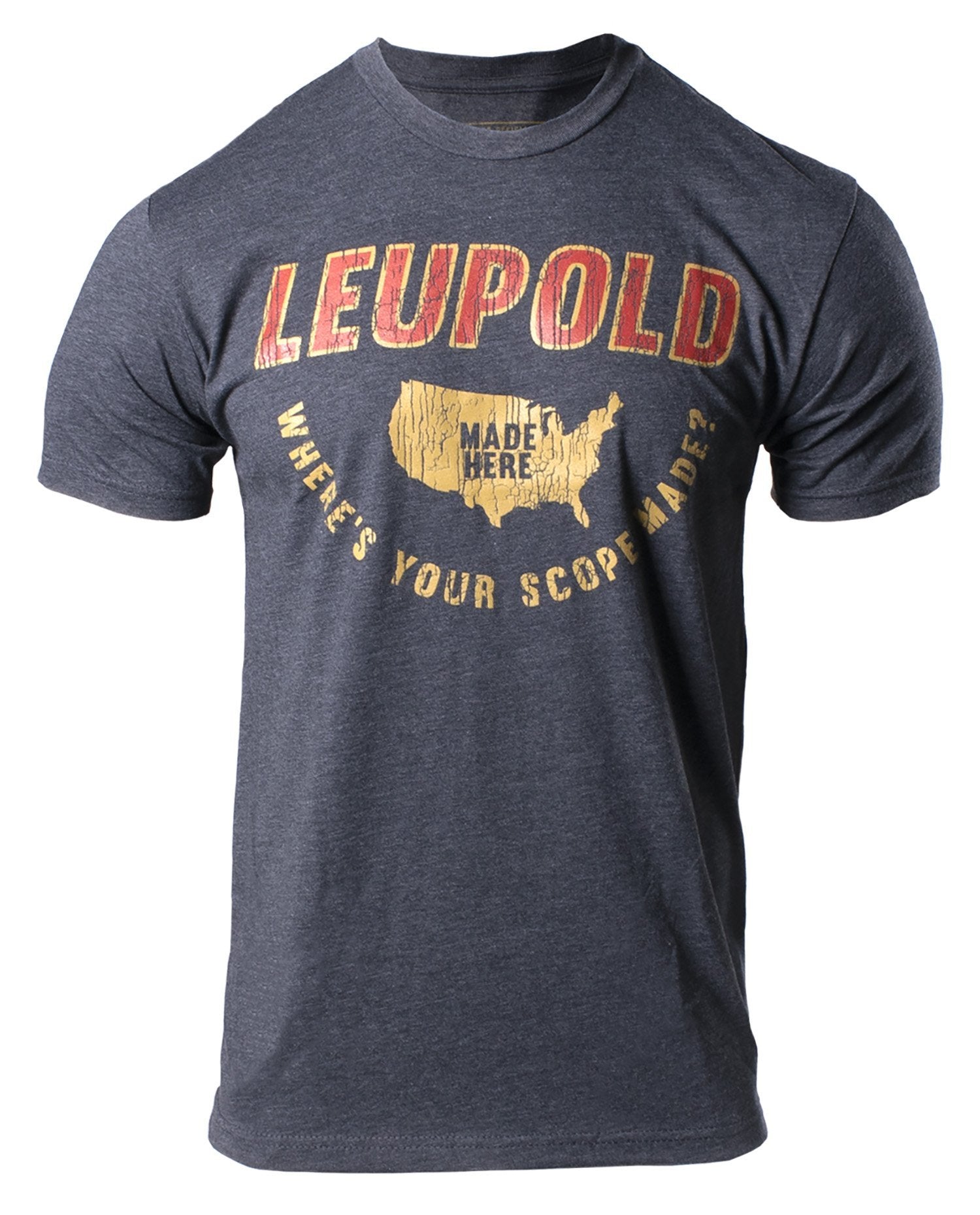 Leupold Made Here T-Shirt Charcoal Heather Large Short Sleeve - Pacific Flyway Supplies