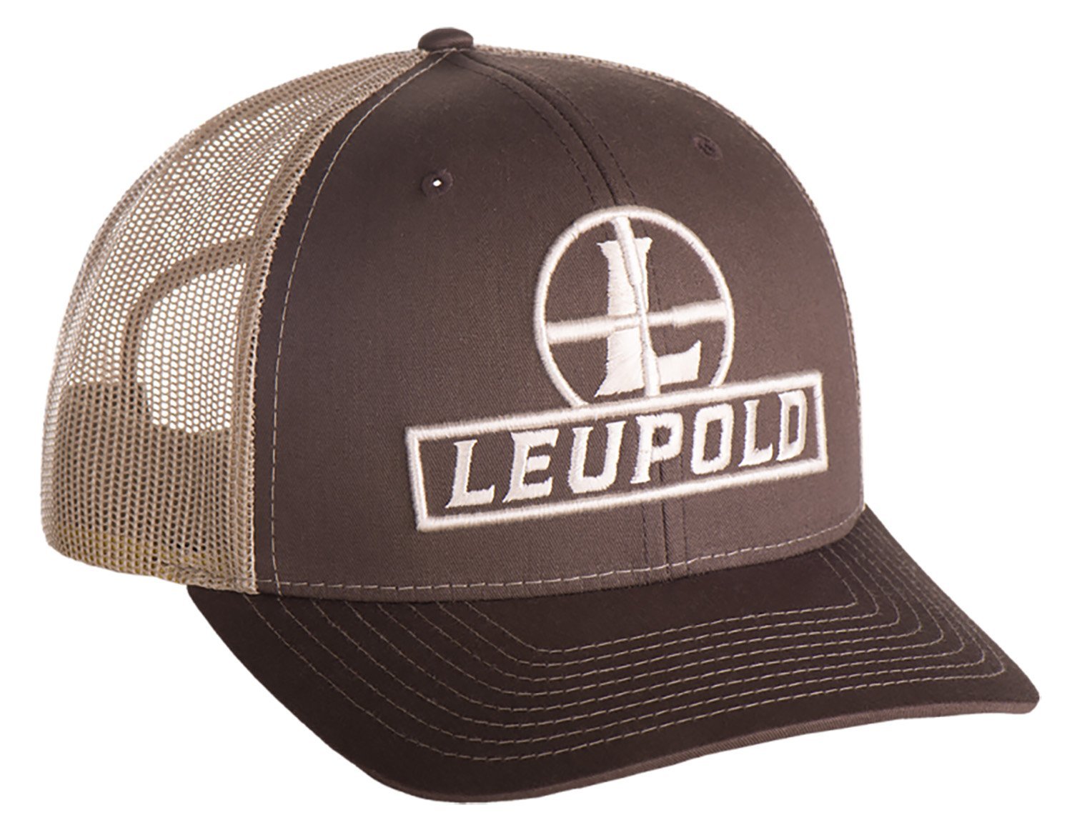 Leupold Reticle Trucker Hat Brown/Khaki - Pacific Flyway Supplies
