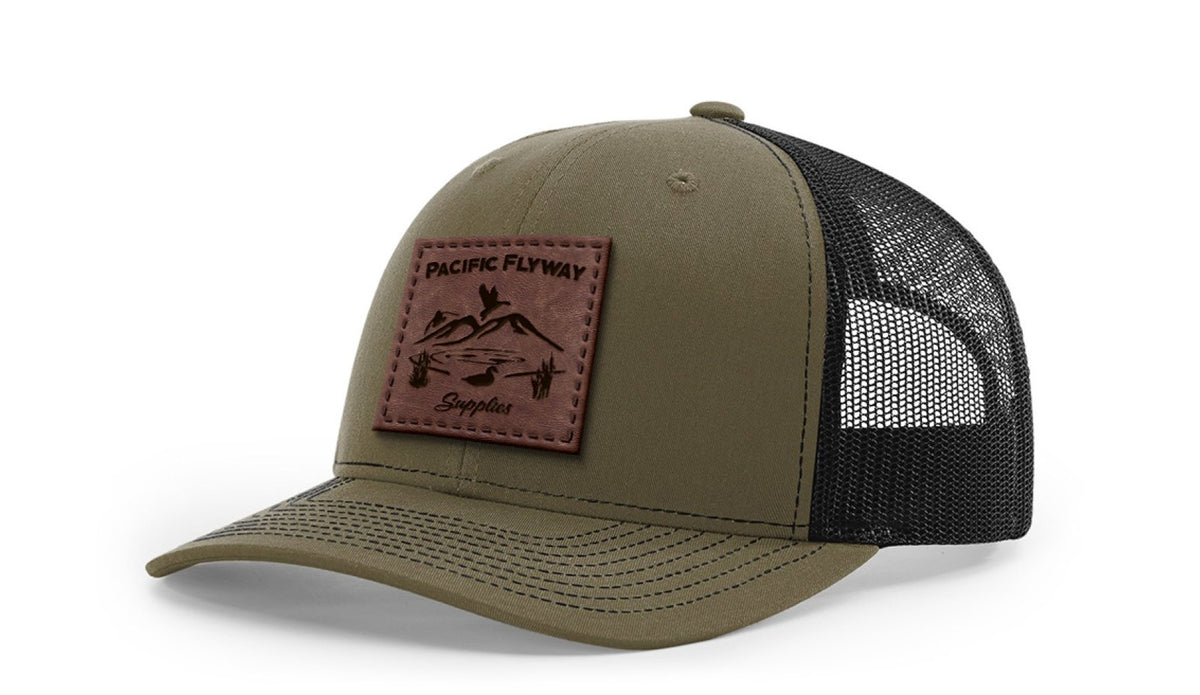 Pacific Flyway Supplies 2020 Limited Edition Leather Patch Loden (olive green)/Black Hat - Pacific Flyway Supplies