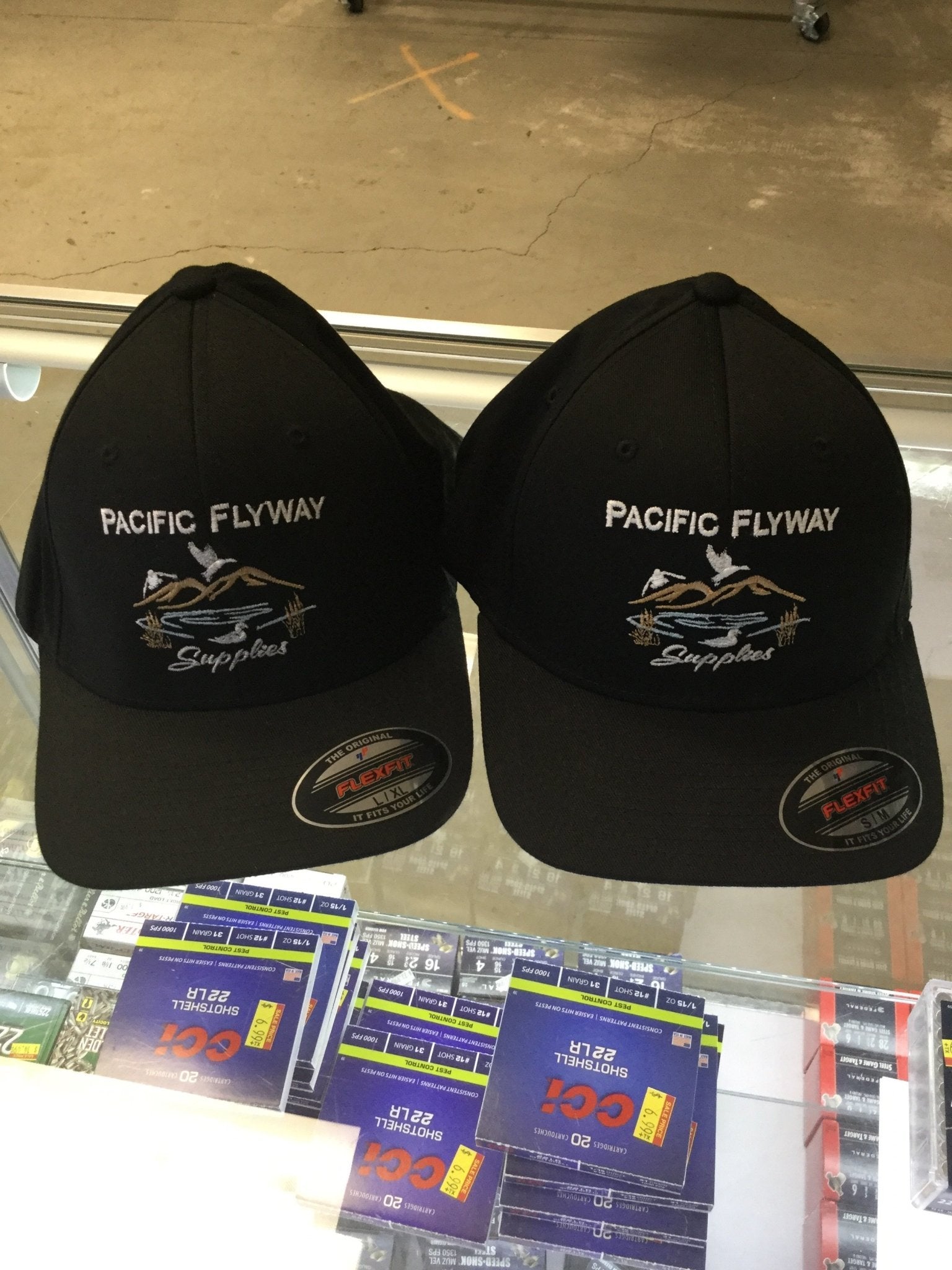 Pacific Flyway Supplies Logo Flex Fit Hat Black L/XL - Pacific Flyway Supplies