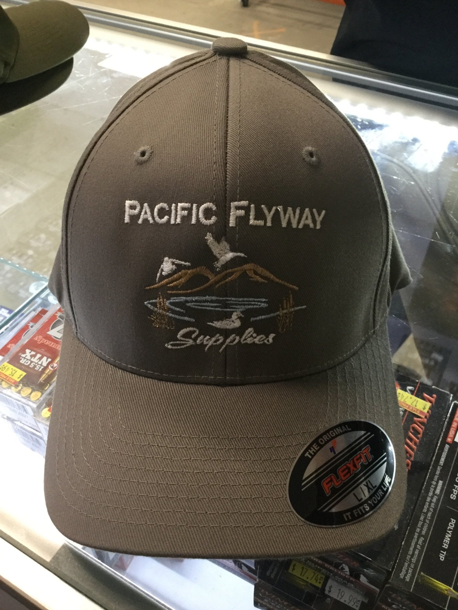 Pacific Flyway Supplies Logo Flex Fit Hat Grey L/XL - Pacific Flyway Supplies