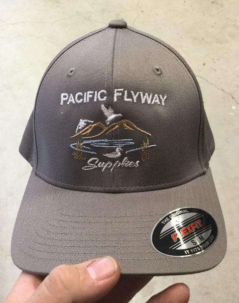 Pacific Flyway Supplies Logo Flex Fit Hat Grey S/M - Pacific Flyway Supplies