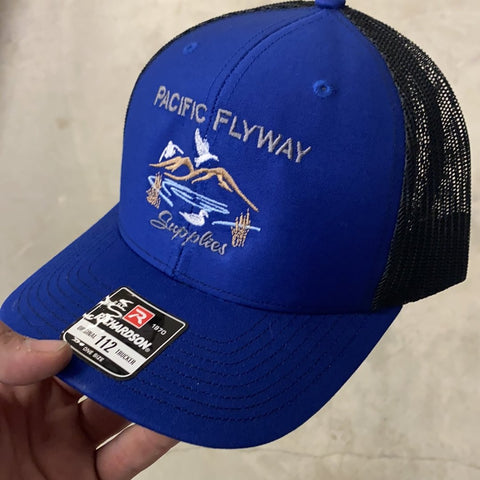 Pacific Flyway Supplies Logo Mesh Snap Back Hat Black/Charcoal - Pacific Flyway Supplies