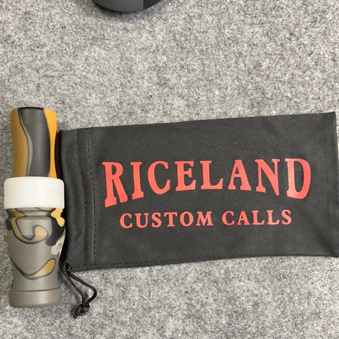 Riceland Custom Calls Acrylic 3/4" Guts Specklebelly Matte Speck Camo Matte White Band - Pacific Flyway Supplies