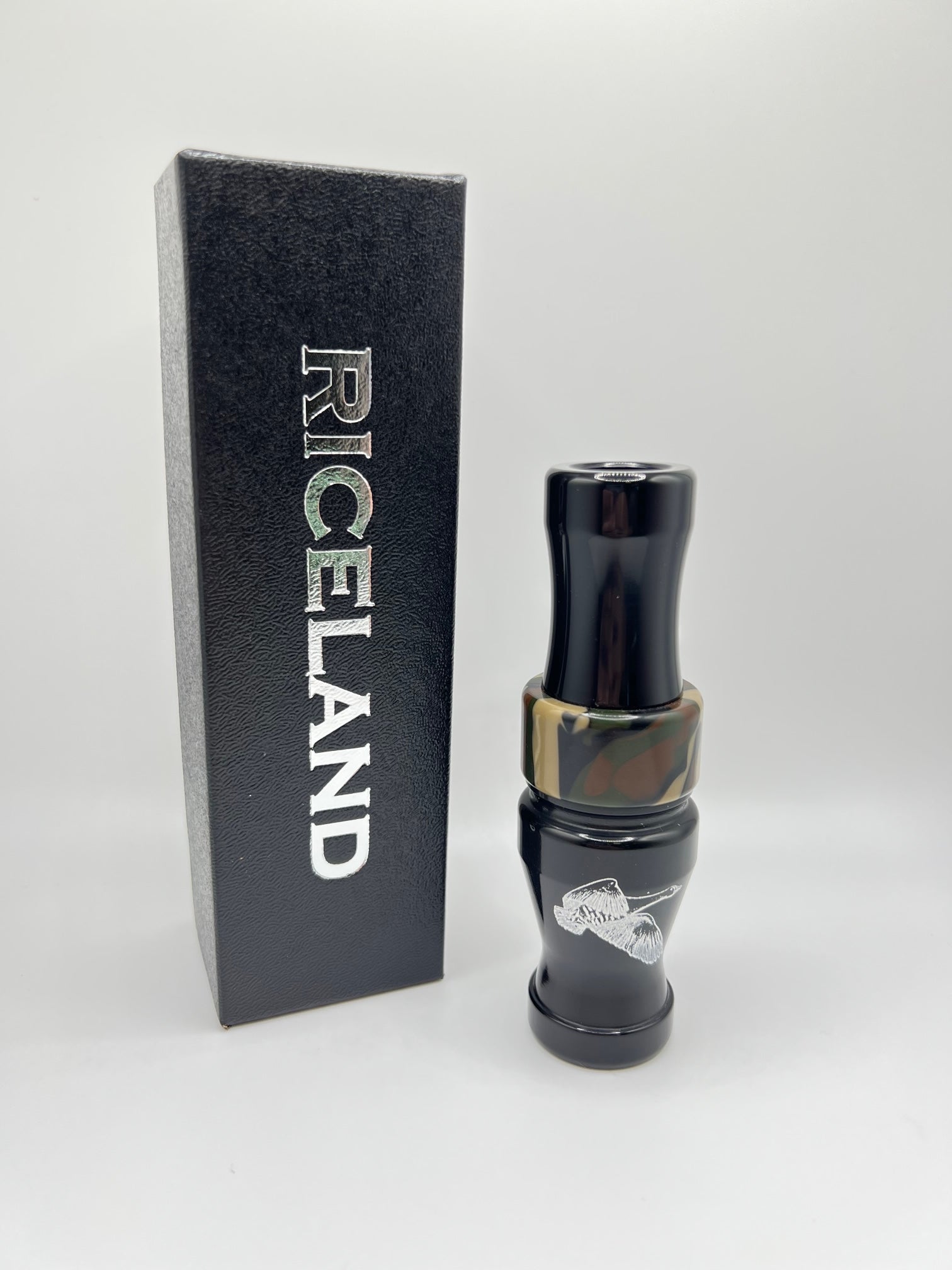 Riceland Custom Calls Acrylic 3/4" Guts Specklebelly Polished Black Camo Band - Pacific Flyway Supplies