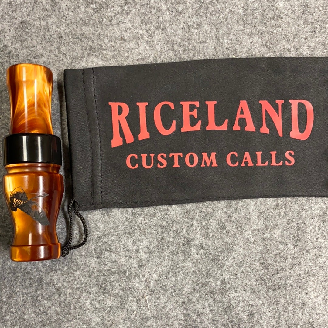 Riceland Custom Calls Acrylic 3/4" Guts Specklebelly Polished Copper Pearl Black Band - Pacific Flyway Supplies