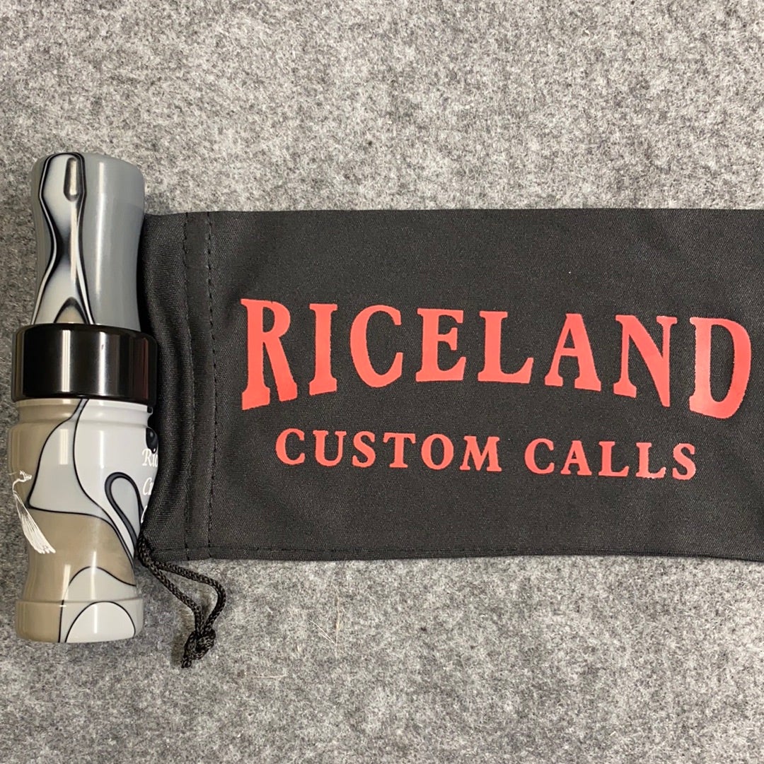 Riceland Custom Calls Acrylic 3/4" Guts Specklebelly Polished Grey Ghost Black Band - Pacific Flyway Supplies