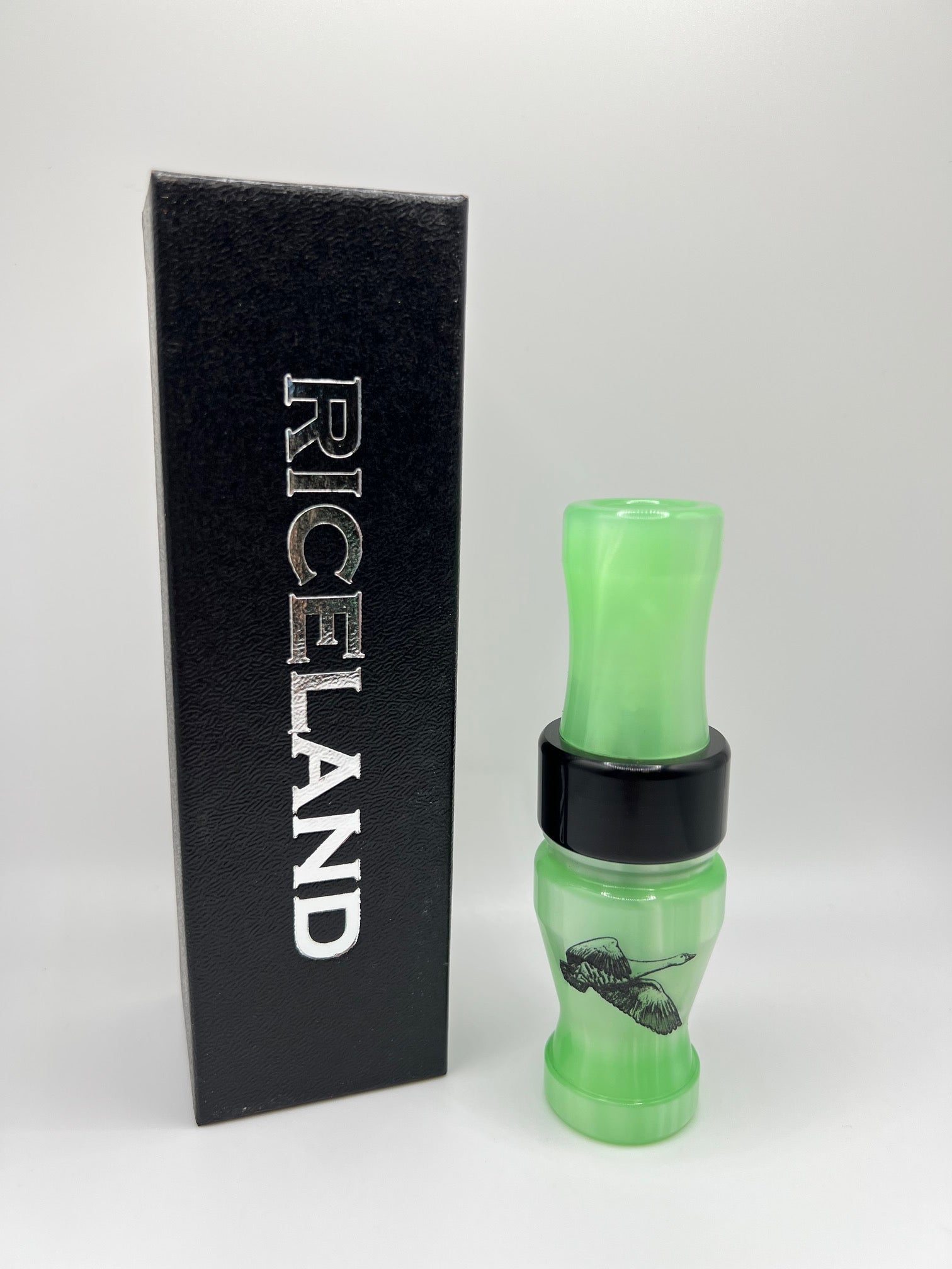 Riceland Custom Calls Acrylic 3/4" Guts Specklebelly Polished Key Lime Pearl Black Band - Pacific Flyway Supplies